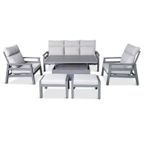 Benoit Aluminium Lounge Dining Set With Adjustable Table