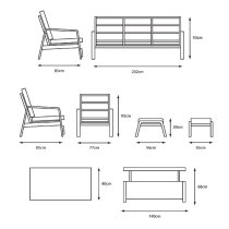 Benoit Aluminium Lounge Dining Set With Adjustable Table