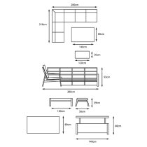 Benoit Aluminium Modular Dining Set With Adjustable Table