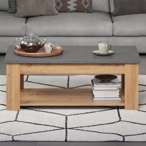 Fero Wooden Coffee Table In Artisan Oak And Matera