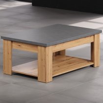 Fero Wooden Coffee Table In Artisan Oak And Matera