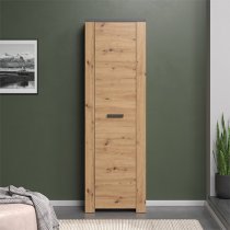 Fero Wooden Hallway Storage Cabinet In Artisan Oak And Matera