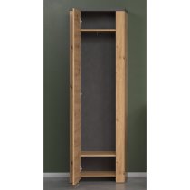 Fero Wooden Hallway Storage Cabinet In Artisan Oak And Matera