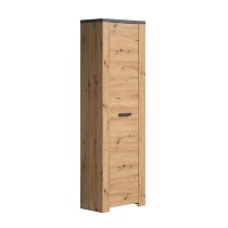 Fero Wooden Hallway Storage Cabinet In Artisan Oak And Matera