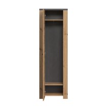 Fero Wooden Hallway Storage Cabinet In Artisan Oak And Matera