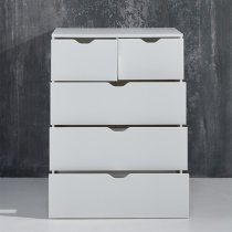 Beile Wooden Chest Of 5 Drawers In White