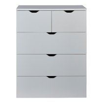 Beile Wooden Chest Of 5 Drawers In White