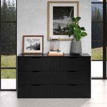 Beile Wooden Chest Of 6 Drawers In Black