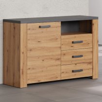 Fero Sideboard With 1 Door 3 Drawers In Artisan Oak With LED