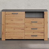 Fero Sideboard With 1 Door 3 Drawers In Artisan Oak With LED