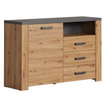 Fero Sideboard With 1 Door 3 Drawers In Artisan Oak With LED