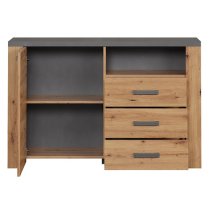 Fero Sideboard With 1 Door 3 Drawers In Artisan Oak With LED