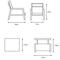 Silas Aluminium Relaxer Set With Adjustable Table