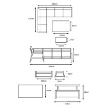 Silas Aluminium Modular Dining Set With Adjustable Table