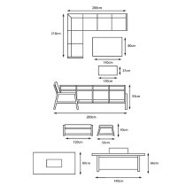 Silas Aluminium Modular Dining Set With Gas Firepit Table