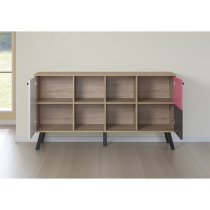 Maili Wooden Sideboard 2 Doors In Beech And Multicolour