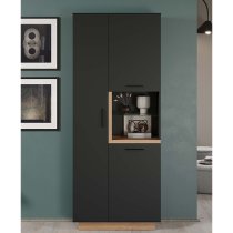 Selia Display Cabinet Tall In Anthracite And Evoke Oak With LED