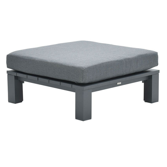 Saar Fabric Ottoman In Mystic Grey With Carbon Black Frame