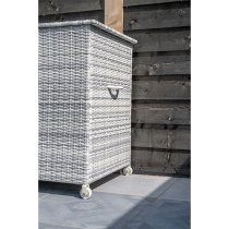 Yael Large Aluminium Cushion Box In Cloudy Grey Rattan