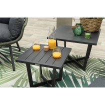 Idriya Aluminium Outdoor Side Table Large In Carbon Black