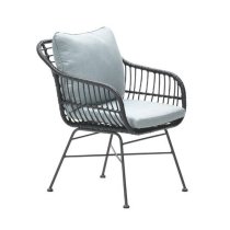 Macy Aluminum Frame Mint Grey Fabric Dining Chairs In Pair