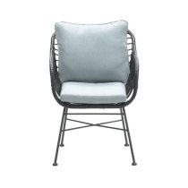 Macy Aluminum Frame Mint Grey Fabric Dining Chairs In Pair