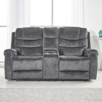 Cora Velvet Recliner 2 + 3 Seater Sofa Set In Dark Grey