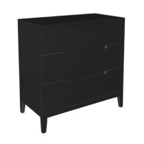 Ogen Wooden Chest Of 3 Drawers In Black