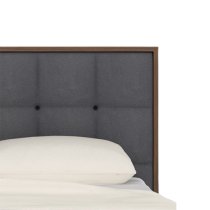 Cais Double Bed In Walnut With Grey Fabric Headboard