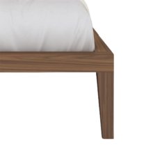 Cais King Size Bed In Walnut With Natural Fabric Headboard