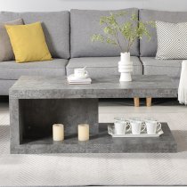 Lyra Wooden Coffee Table In Concrete Effect