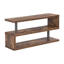 Miami Wooden S Shape TV Stand In Rustic Oak