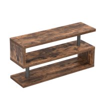 Miami Wooden S Shape TV Stand In Rustic Oak