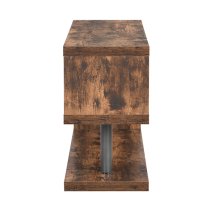 Miami Wooden S Shape TV Stand In Rustic Oak