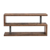 Miami Wooden S Shape TV Stand In Rustic Oak