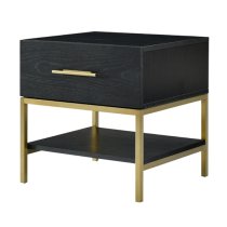 Talor Wooden Bedside Cabinet With 1 Drawer In Wenge