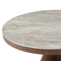 Wyatt Wooden Lamp Table Round With Marble Effect Glass Top