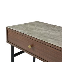 Wyatt Wooden Dressing Table With Marble Effect Glass Top