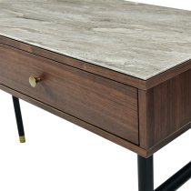 Wyatt Wooden Dressing Table With Marble Effect Glass Top