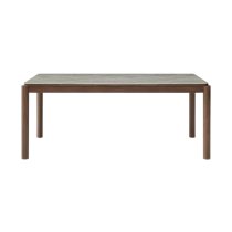 Wyatt Wooden Dining Table Large With Marble Effect Glass Top