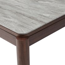 Wyatt Wooden Dining Table Large With Marble Effect Glass Top