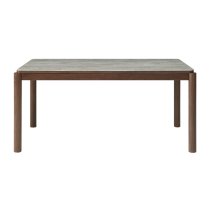 Wyatt Wooden Dining Table Small With Marble Effect Glass Top