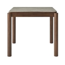 Wyatt Wooden Dining Table Square With Marble Effect Glass Top