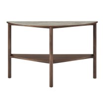 Wyatt Wooden Console Table With Marble Effect Glass Top