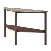 Wyatt Wooden Console Table With Marble Effect Glass Top