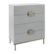 Lucy Wooden Chest Of 4 Drawers In Grey Oak