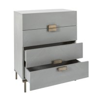 Lucy Wooden Chest Of 4 Drawers In Grey Oak