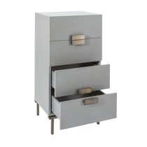 Lucy Wooden Chest Of 4 Drawers Tall In Grey Oak