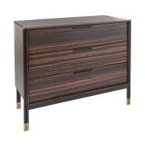 Balta Wooden Chest Of 3 Drawers In Ebony