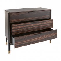 Balta Wooden Chest Of 3 Drawers In Ebony